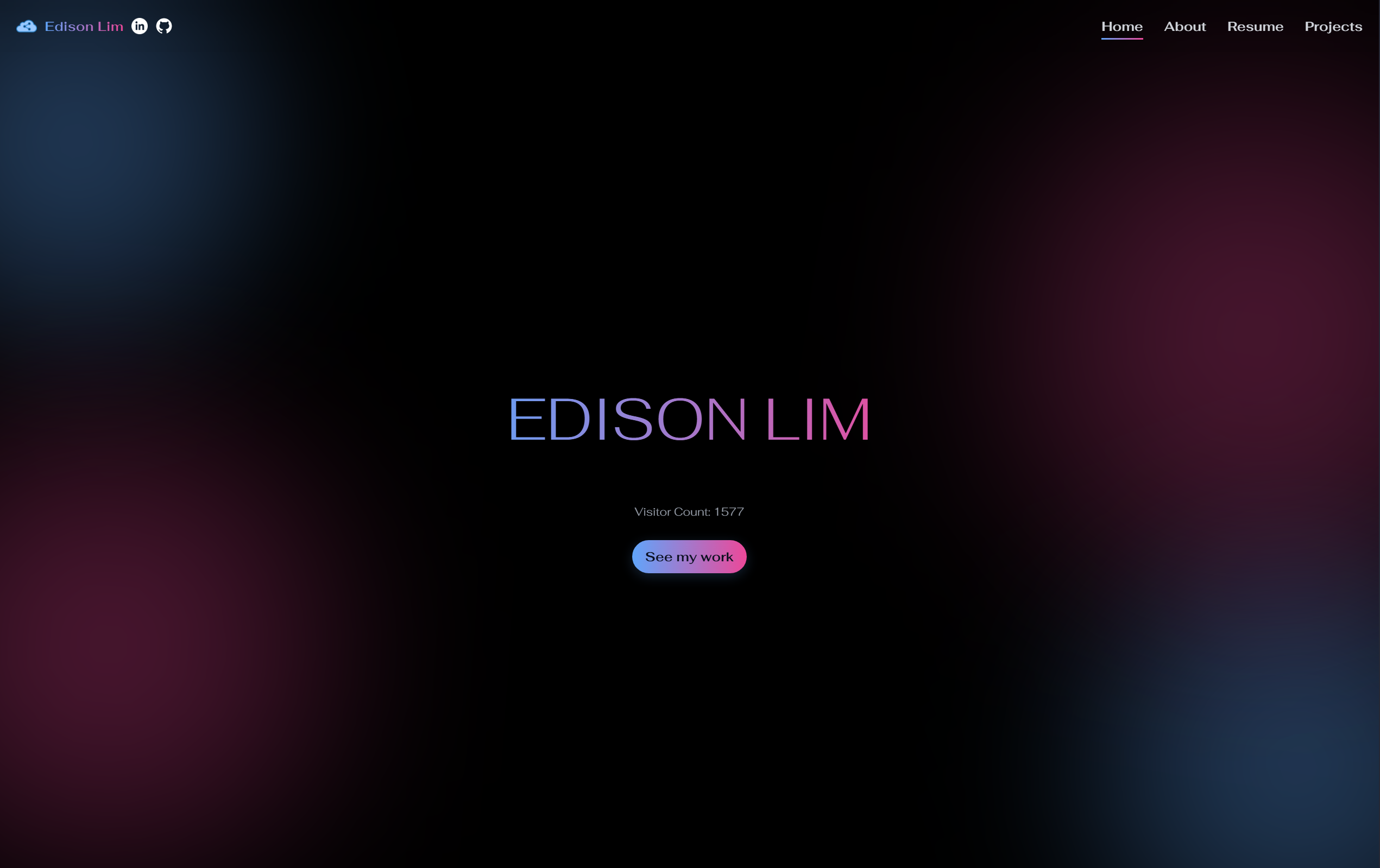 Screenshot of this portfolio website