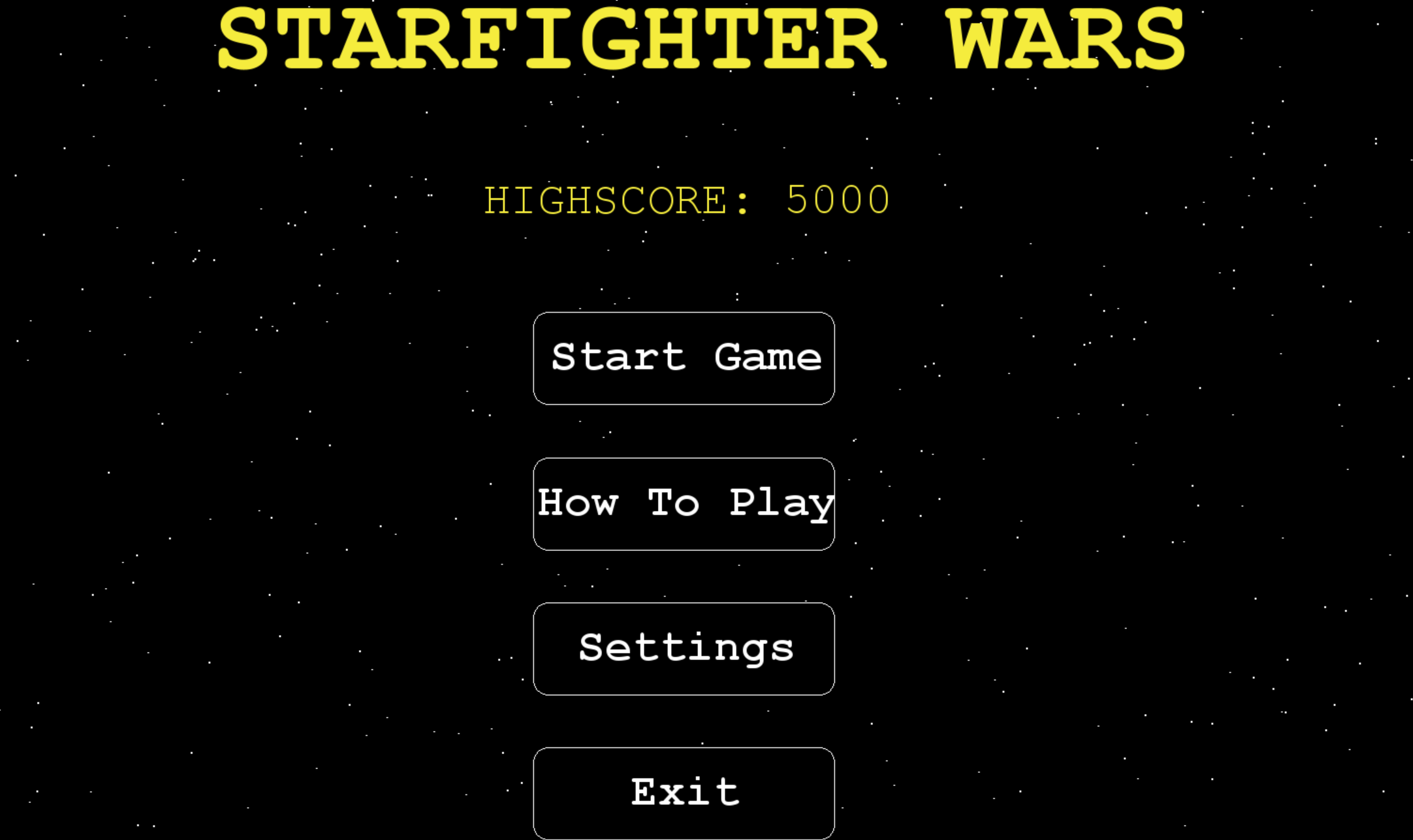 Screenshot of Starfighter Wars game